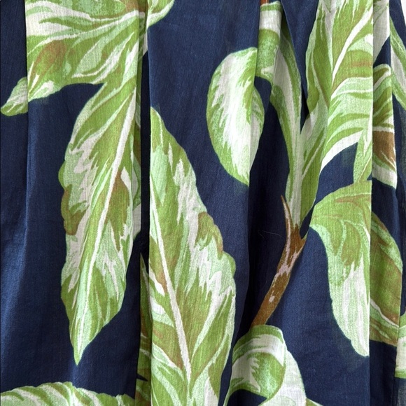 Ann Taylor Factory Navy and Green Leaf Midi Dress - Picture 4 of 5